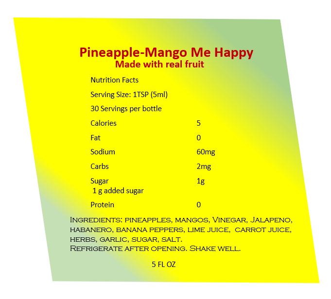 Pineapple Mango fruit infused sauce